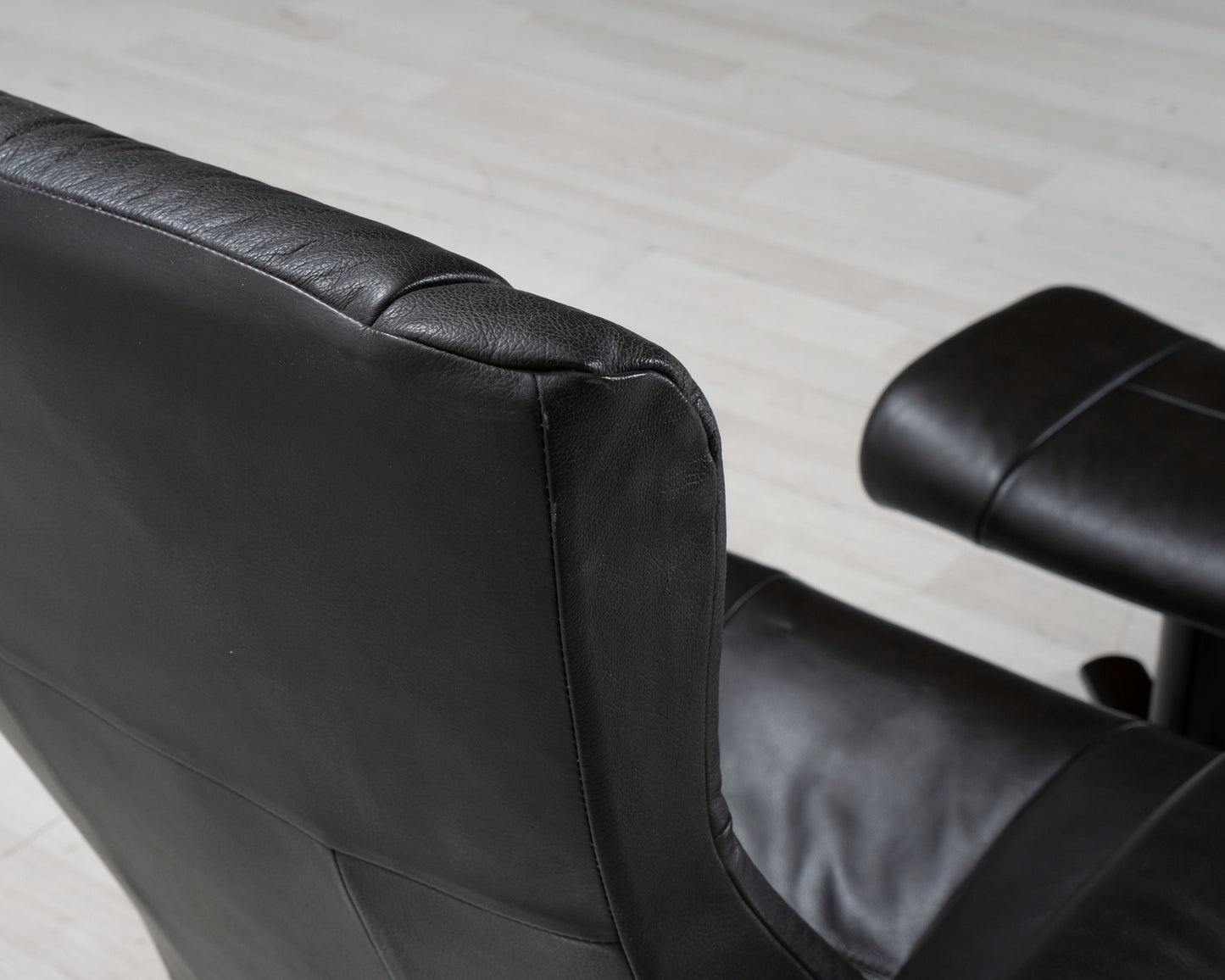 Läder recliner fotölj med fotstol