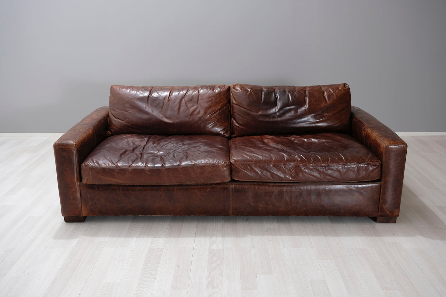 Restoration Hardware 8 Maxwell Leather Sleeper Sofa