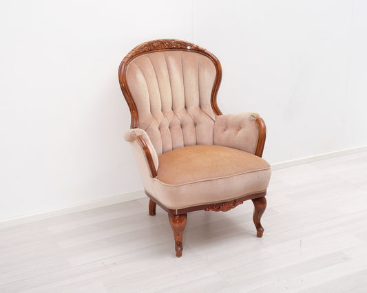 Rokokootyylinen nojatuoli beige
