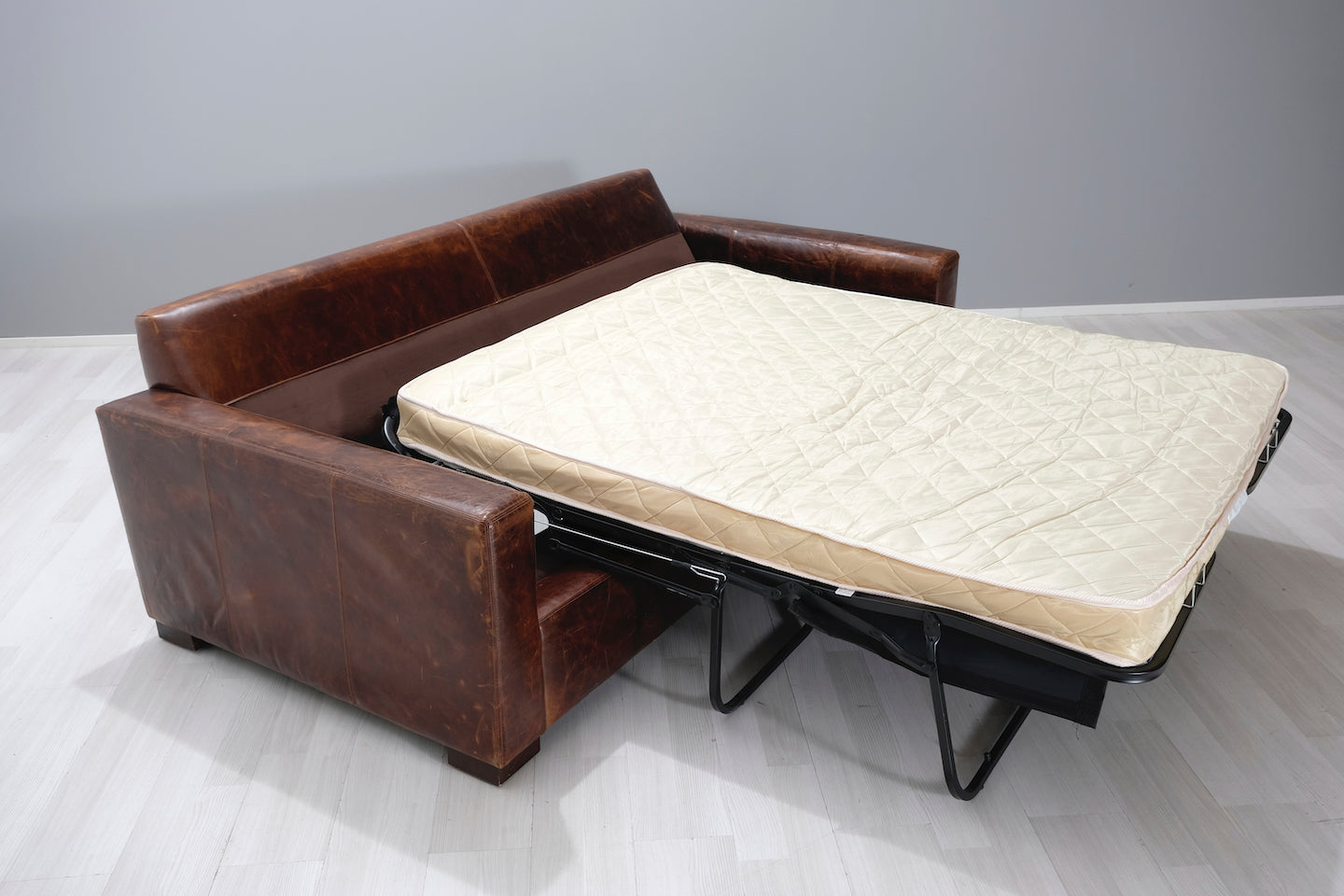 Restoration Hardware 8 Maxwell Leather Sleeper Sofa