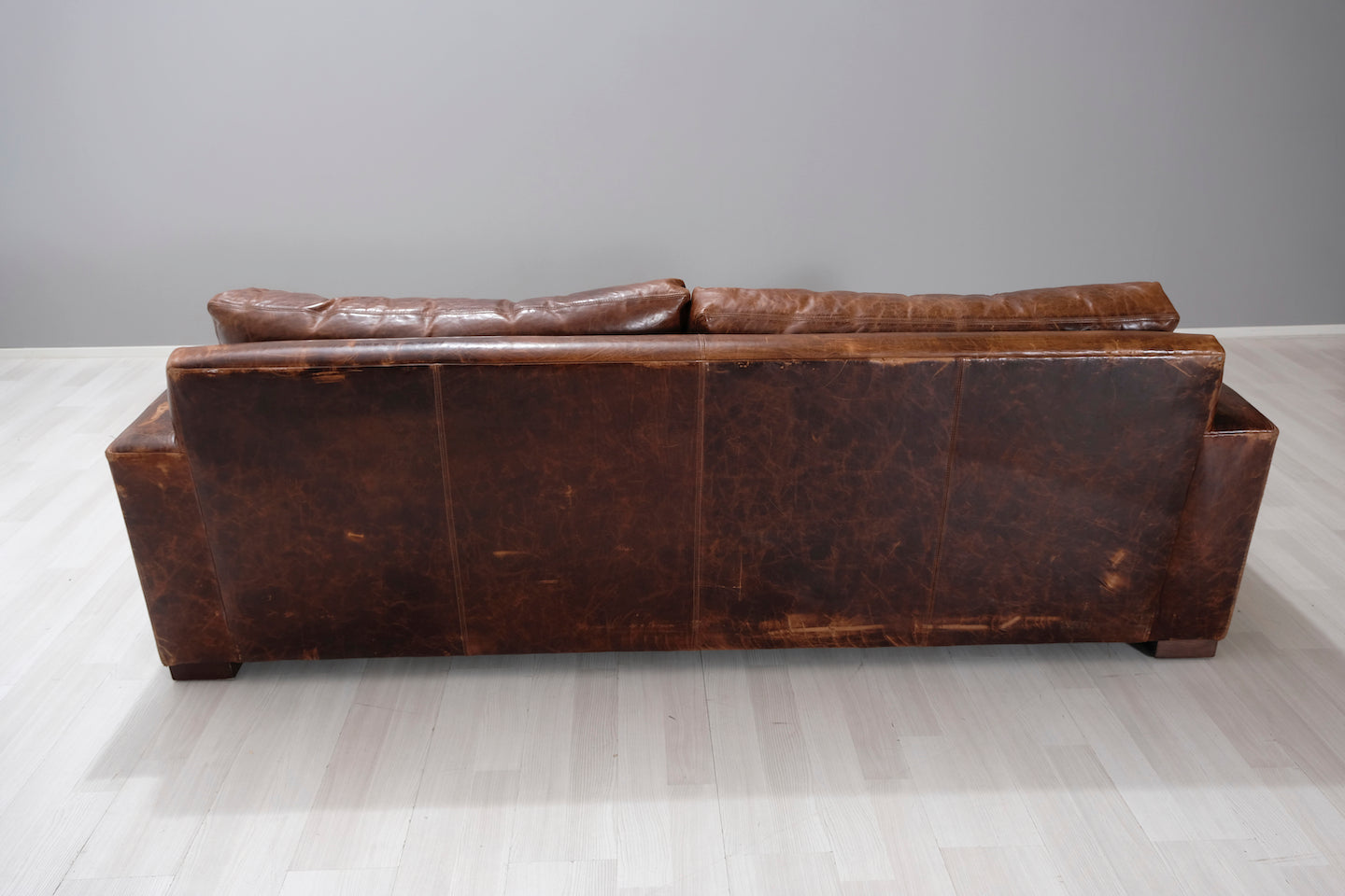 Restoration Hardware 8 Maxwell Leather Sleeper Sofa