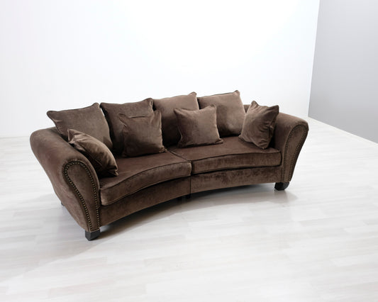 3-istuttava samettisohva ruskea